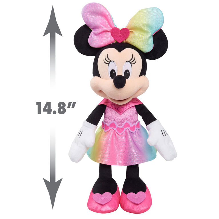 Peluche de 33 cm (13 pouces) de Minnie Mouse Qui Brille Et Chante de Disney Junior avec Sons et Lumières