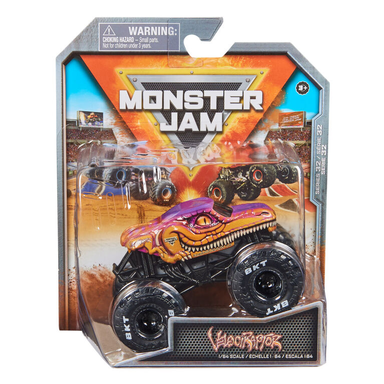 Monster Jam, Official Velociraptor Monster Truck, Die-Cast Vehicle, 1:64 Scale