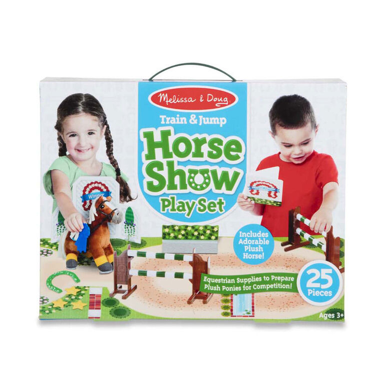 Melissa & Doug Train & Jump Horse Show Play Set With Plush Stuffed Animal