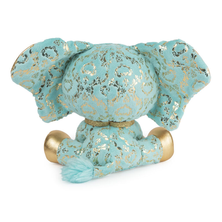 P.Lushes Designer Fashion Pets Bella L'Phante Limited Edition Elephant Stuffed Animal, Turquoise/Gold, 6"