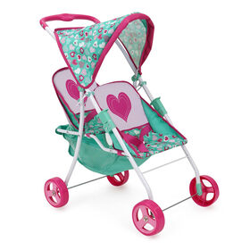 Poussette double pour poupée, Mint Heart
