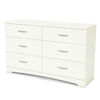 Step One Bureau double 6 tiroirs- Blanc solide