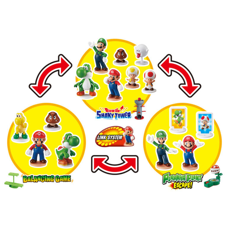 Epoch Games Super Mario Piranha Plant Escape! with Collectible Super Mario Action Figures - English Edition