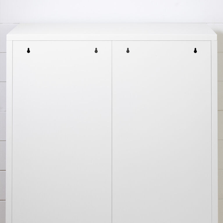 Crea Meuble de rangement avec portes grillagées en métal Blanc solide