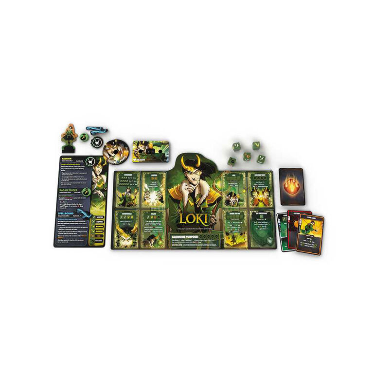 USAopoly Marvel Dice Throne 4-Hero Box (Scarlet Witch, Thor, Loki, Spider-Man) Board Game - English Edition