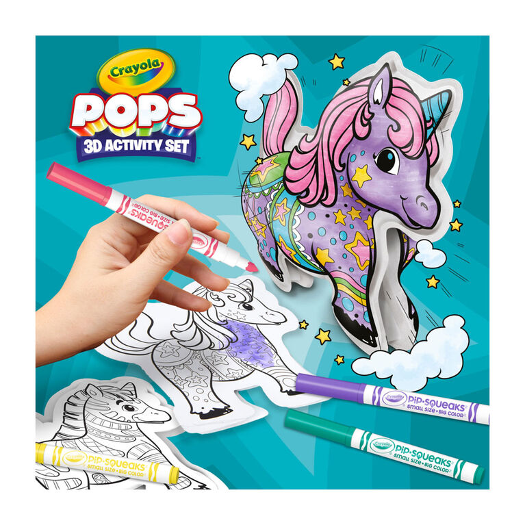 Ensemble d'activités de personnages gonflables Crayola POPS 3D, Licornes
