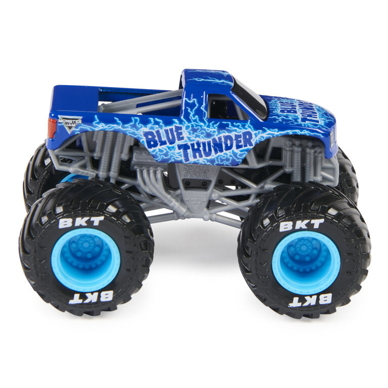 Monster Jam, Official Blue Thunder Truck, Die-Cast Vehicle, 1:64 Scale