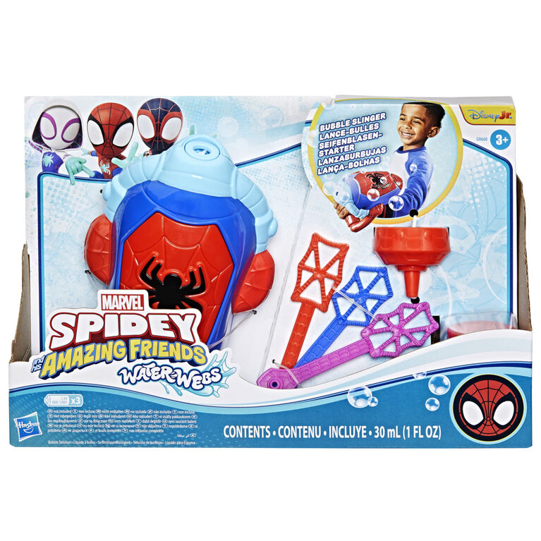Marvel Spidey and His Amazing Friends Water-Webs Bubble Slinger Electronic Role Play Toy Marvel Spidey and His Amazing Friends Water-Webs Bubble Slinger Electronic Role Play Toy