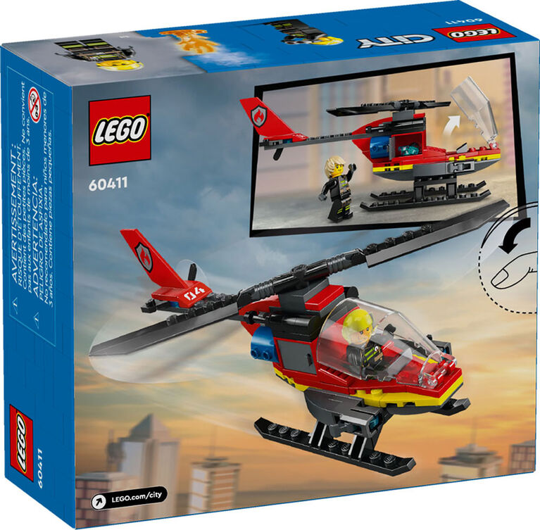 Ensemble de construction LEGO City L'hélicoptère de sauvetage des pompiers 60411