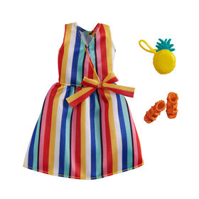 ​Barbie Fashion Pack with Striped Dress, Pineapple Purse & Sandals