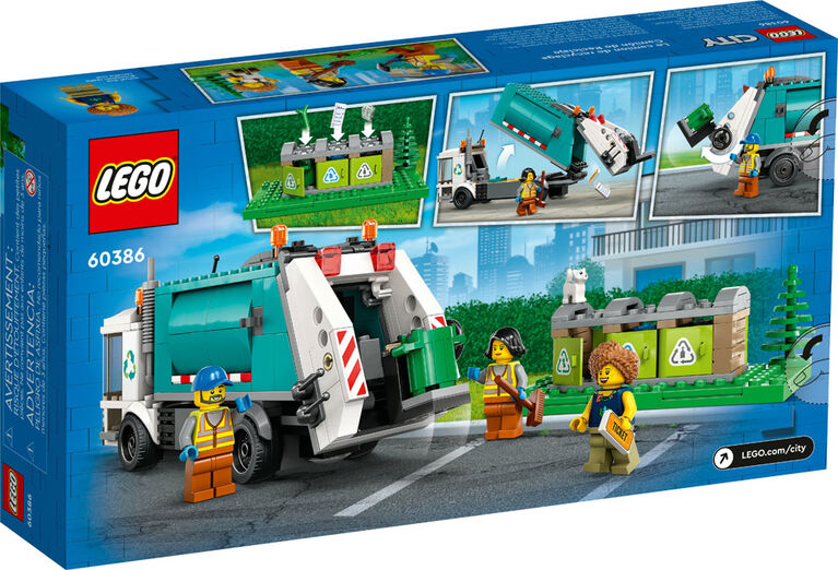 LEGO City 60386 Le Camion de Recyclage, Jouet Camion-Poubelle, Jeu Éd