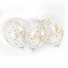 6 Ballons En Latex Transparents Avec Confettis Dorés 12 ``- Pré-Remplis