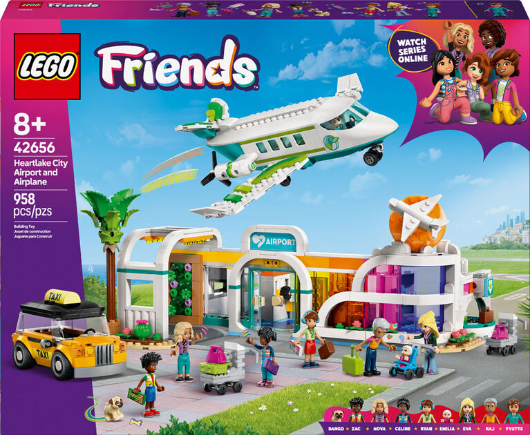 LEGO Friends Heartlake City Airport and Airplane Building Toy - Pretend Play Set with 7 Minidolls - 42656