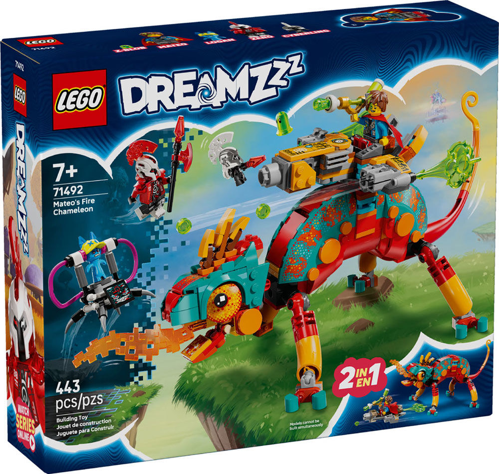 LEGO DREAMZzz Mateo's Fire Chameleon Building Toy for Kids - Gift for Boys & Girls, Ages 7+ - 71492