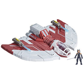 Star Wars Mission Fleet T-6 Jedi Shuttle, 2.5 Inch-Scale Ahsoka Action Figure Set