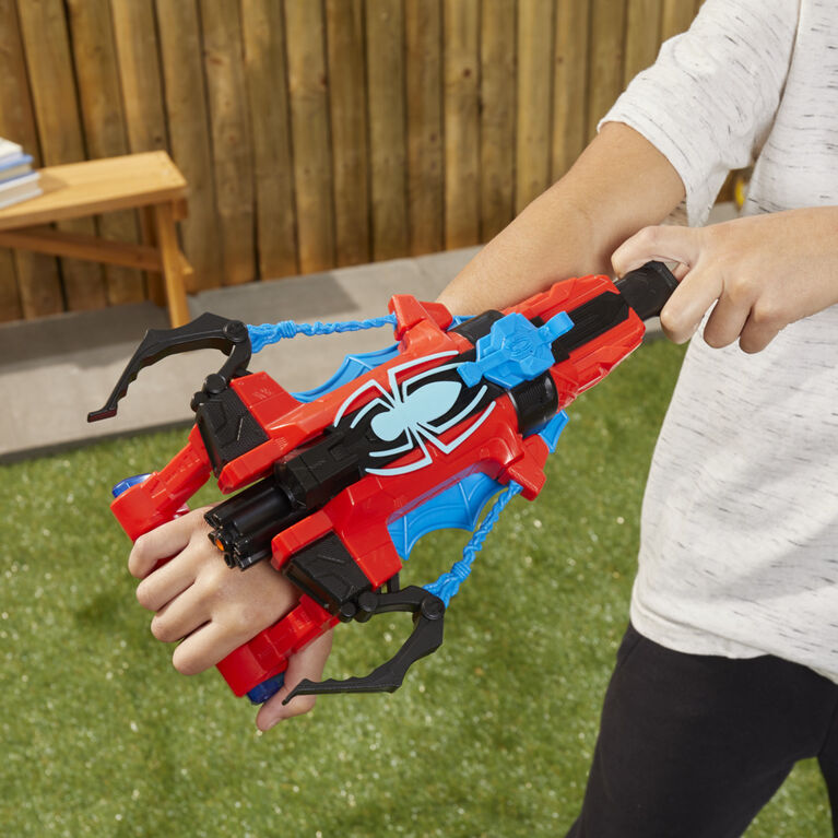 Marvel Spider-Man, Blaster Double attaque, jouets de super-héros, dès 5 ans, blaster Nerf Spider-Man, tire un jet d'eau