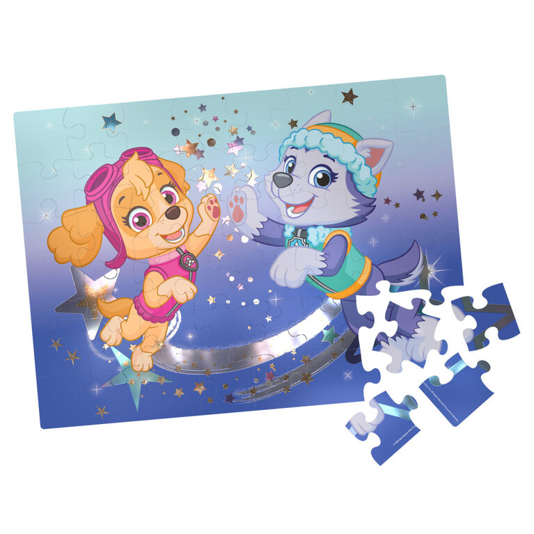 PAW Patrol, Puzzle avec effet métallique de 48 pièces