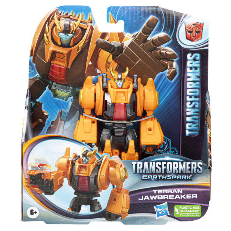 Transformers EarthSpark, figurine Terran Jawbreaker classe Guerrier de 12,5 cm, jouet robot