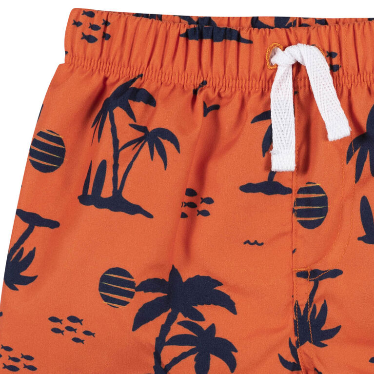 Gerber - 2-Piece Baby & Toddler Vacation Vibes Rash Guard & Swim Trunks Set - 2T