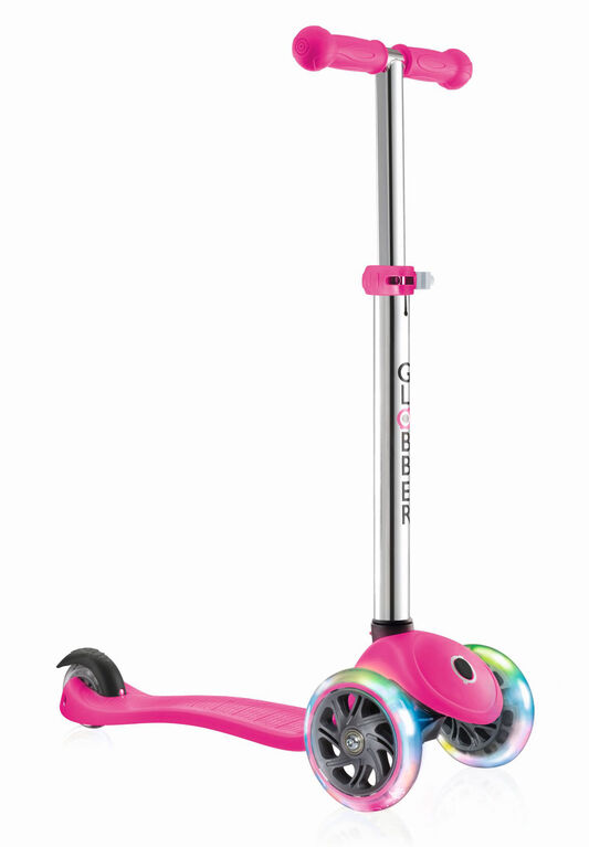 Trottinette à lumières Globber Primo - Rose fluo