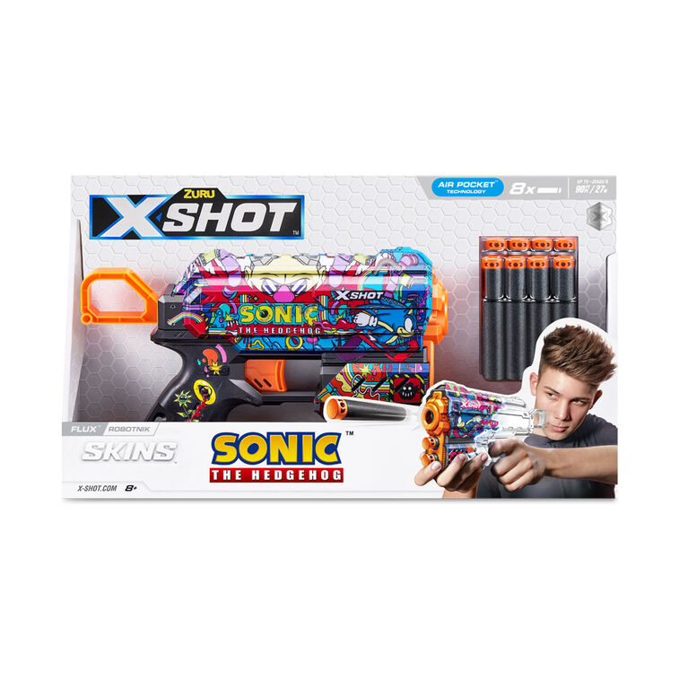 Zuru X-Shot Skins Flux Blaster Mega Sonic Skin - Robotnik