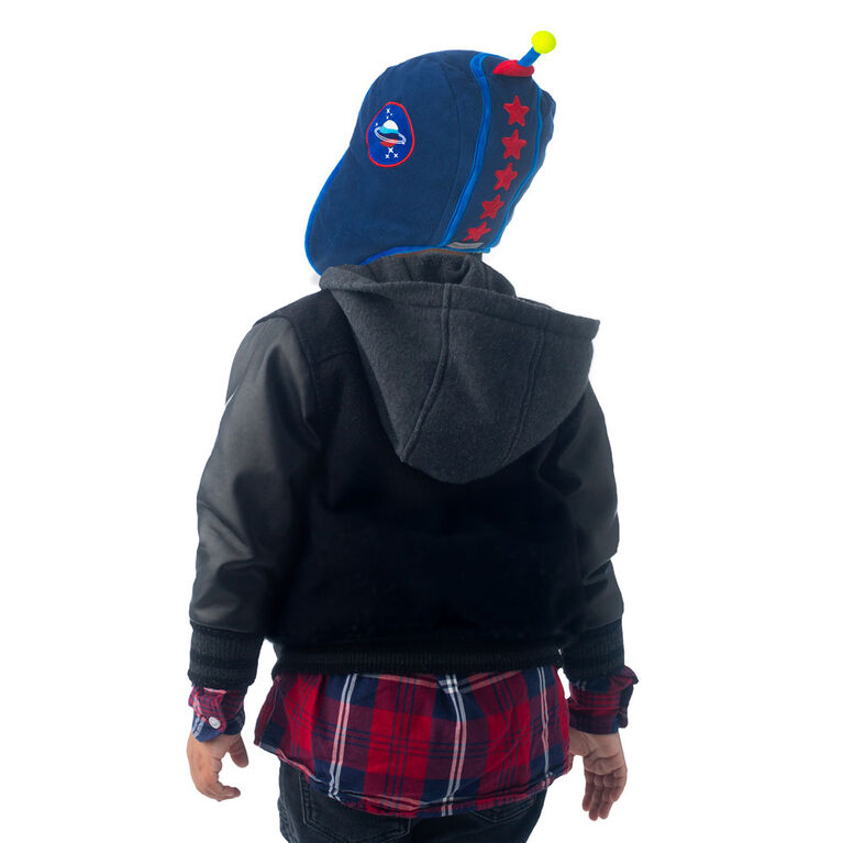 FlapJackKids - Bébé, enfant en bas âge, enfants, garçons - chapeau de trappeur hydrofuge - doublure Sherpa - Dino / astronaute - grand 4-6 ans
