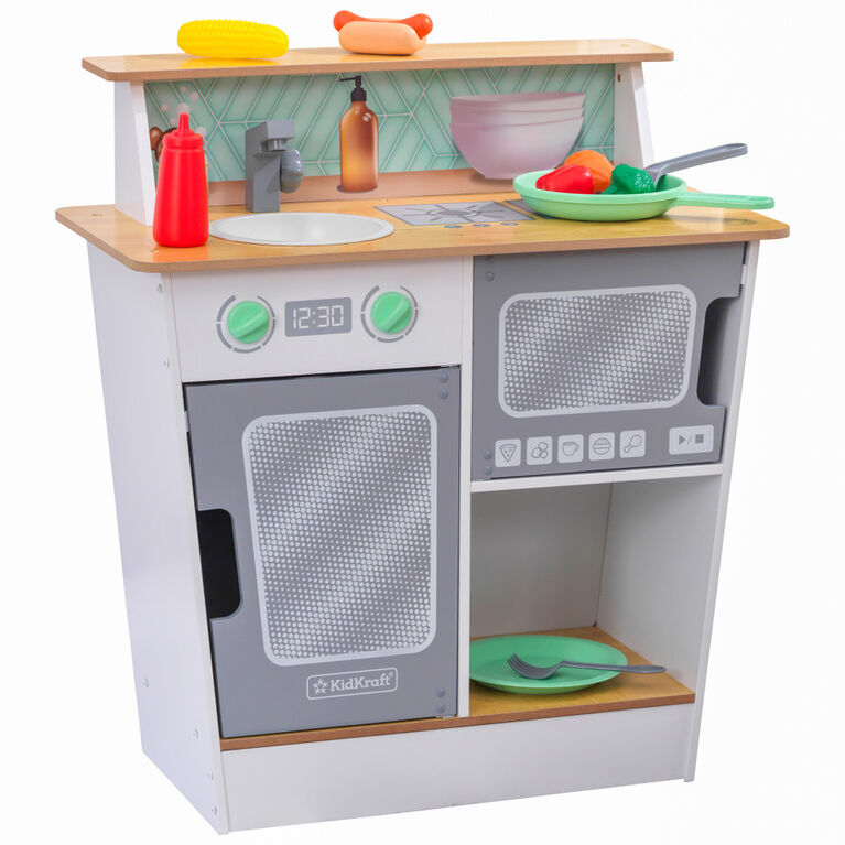 KidKraft Serve-in-Style Wooden Toddler Play Kitchen with 10 Pieces - R Exclusive