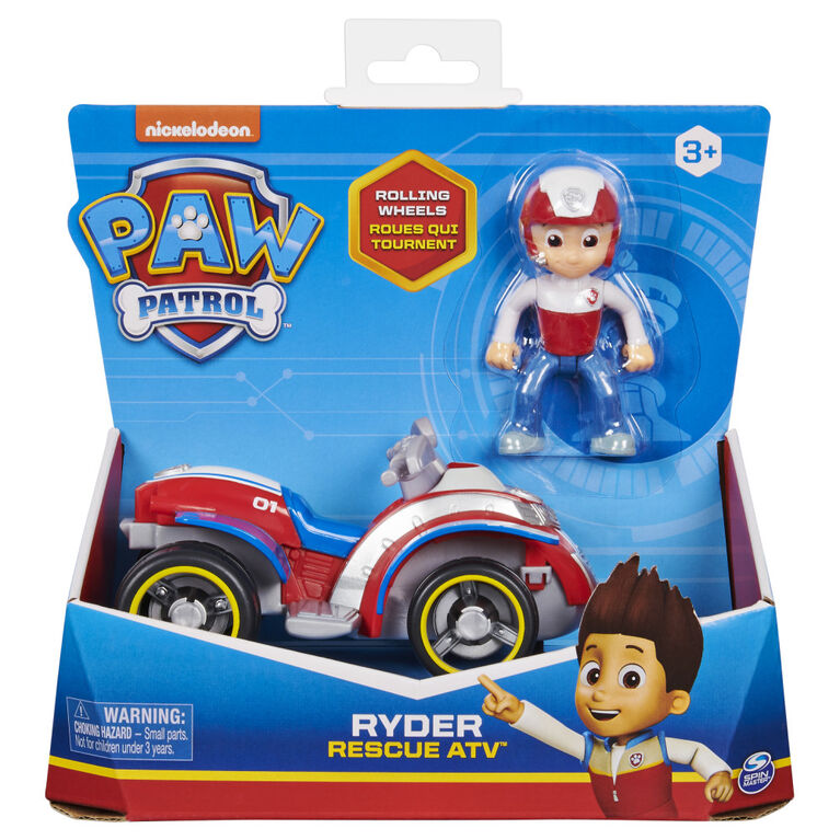 PAW Patrol, Rescue ATV de Ryder avec figurine à collectionner