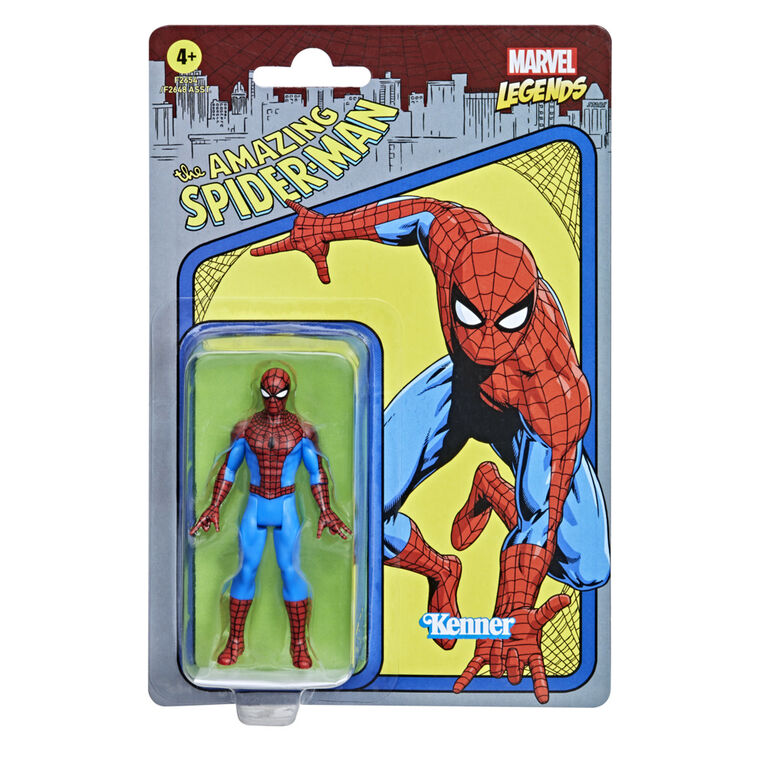 Hasbro Marvel Legends Series, figurine de collection retro Spider-Man de 9,5 cm