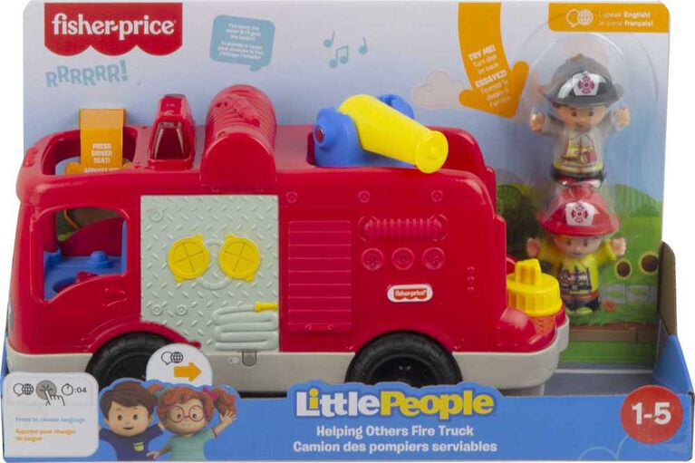 Little People Helping Others Fire Truck Toy - English & French Edition