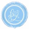 Ballon aluminium rond, 18 " - Blue Hearts Baby Shower - Édition anglaise