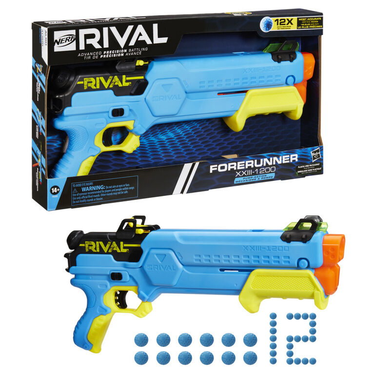 Nerf Rival Forerunner XXIII-1200 Nerf Blaster, 12 Round Capacity, 12 Nerf Rival Accu-Rounds, Most Accurate Nerf Rival System, Adjustable Sight