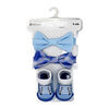 Baby Mode Signature Ensemble 3 pièces avec nœud papillon et chaussettes garçon : carreaux bleus