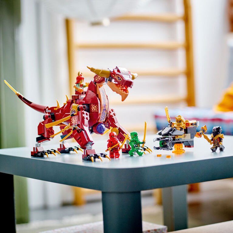 LEGO NINJAGO Le dragon de lave transformable 71793 Ensemble de jeu de construction (479 pièces)