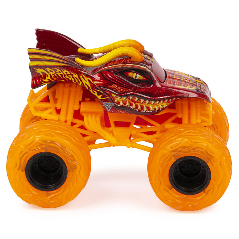 Monster Jam, Official Dragon Monster Truck, Die-Cast Vehicle, Elementals Trucks Series, 1:64 Scale