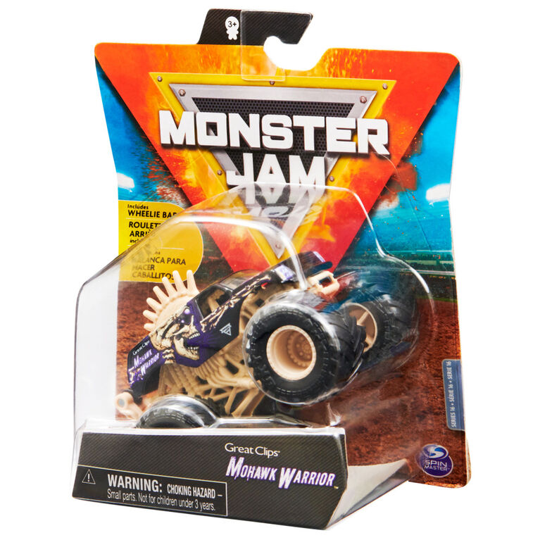 Monster Jam, Official Mohawk Warrior Monster Truck, Die-Cast Vehicle, Bone Yard Trucks Series, 1:64 Scale