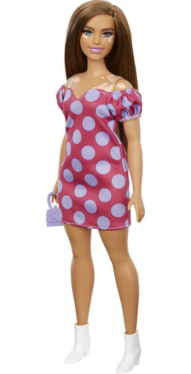 Barbie Fashionistas Doll #171, Curvy, Vitiligo, Long Brunette Hair