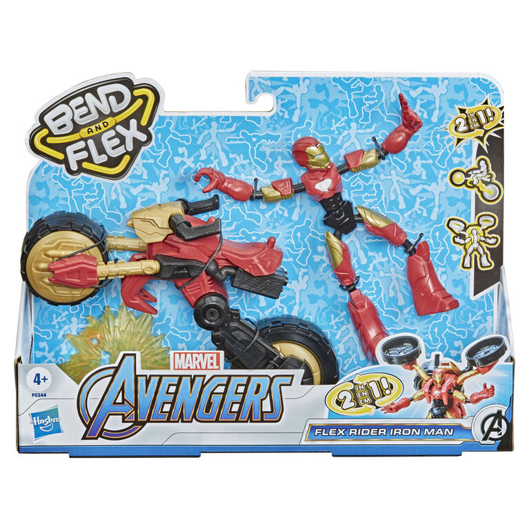 Marvel Bend and Flex, Flex Rider Iron Man figurine articulée flexible