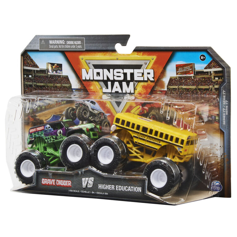Monster Jam, Official Grave Digger Vs. Higher Education Die-Cast Monster Trucks, 1:64 Scale