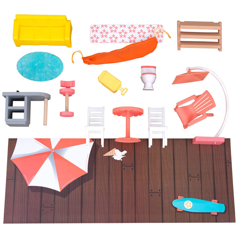 KidKraft Maison de Plage avec Grande Roue Amusante avec EZ Kraft AssemblyMC