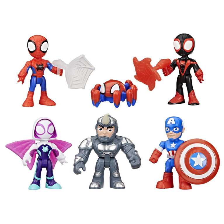 Marvel Spidey and His Amazing Friends Rhino Roundup Set Spider-Man Action Figures - R Exclusive