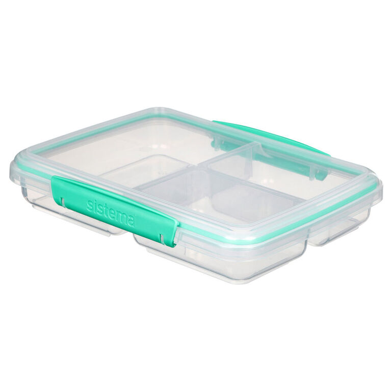 Sistema To Go Multi Split Meal & Food Container with Dividers & Clips, 820 mL, Colour May Vary