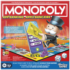 Monopoly Appli bancaire, jeu de plateau avec appli pour appareil intelligent, dès 8 ans