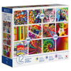 Coffret familial de 12 puzzles, images colorées