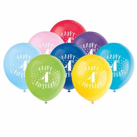 8 Balloons 12 Po - "Happy 4th Birthday" - Édition anglaise