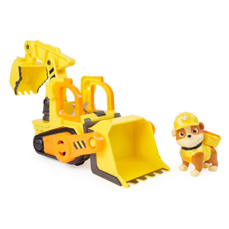 Rubble and Crew, Rubble's Bulldozer jouet avec pièces mobiles et une figurine articulée à collectionner