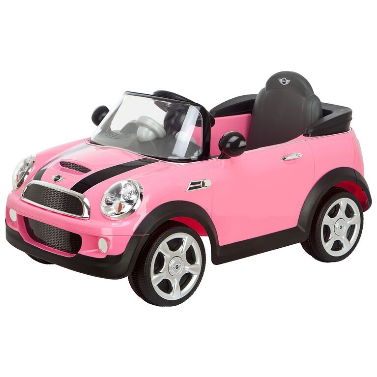 Avigo - Porteur Mini Cooper electrique de 6 volts - rose.