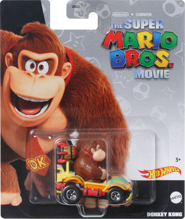 Hot Wheels Mario Kart Donkey Kong Collection of 1:64 Scale Die-Cast Replica Vehicle, Toy Collectibles