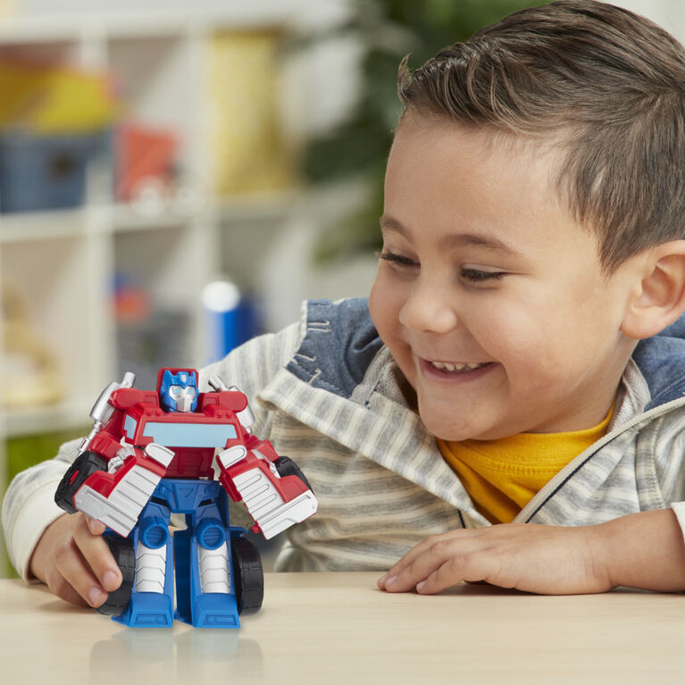 Jouet convertible Playskool Heroes Transformers Rescue Bots Academy, figurine Optimus Prime de 11 cm
