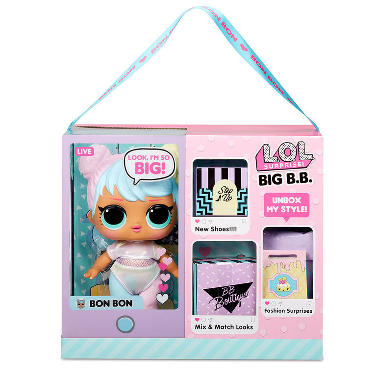 L.O.L. Surprise! Big B.B. (Big Baby) Bon Bon - 11" Large Doll, Unbox Fashions, Shoes, Accessories, Includes Playset Desk, Chair and Backdrop